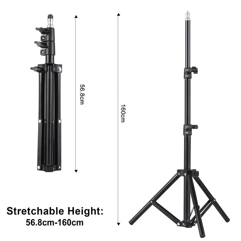 Metal Tripod Stand Universal Projector Bracket Extendable to 1.6M Aluminum Alloy Interface Adjustable Height for Projector