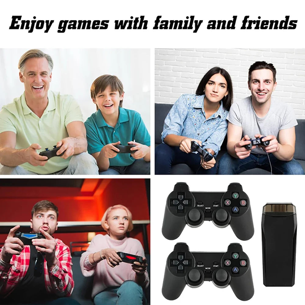 Retro Game Console with 20000 Games – Plug-and-Play TV Game Stick with 2 Wireless Controllers