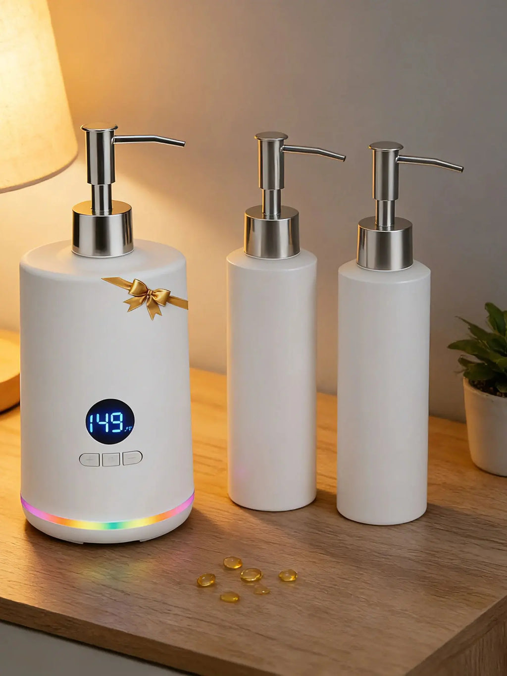 Massage Oil Warmer Lotion Cream Heater With LED Display with Double Bottle For Home Salon Spa Massage Quick Heating