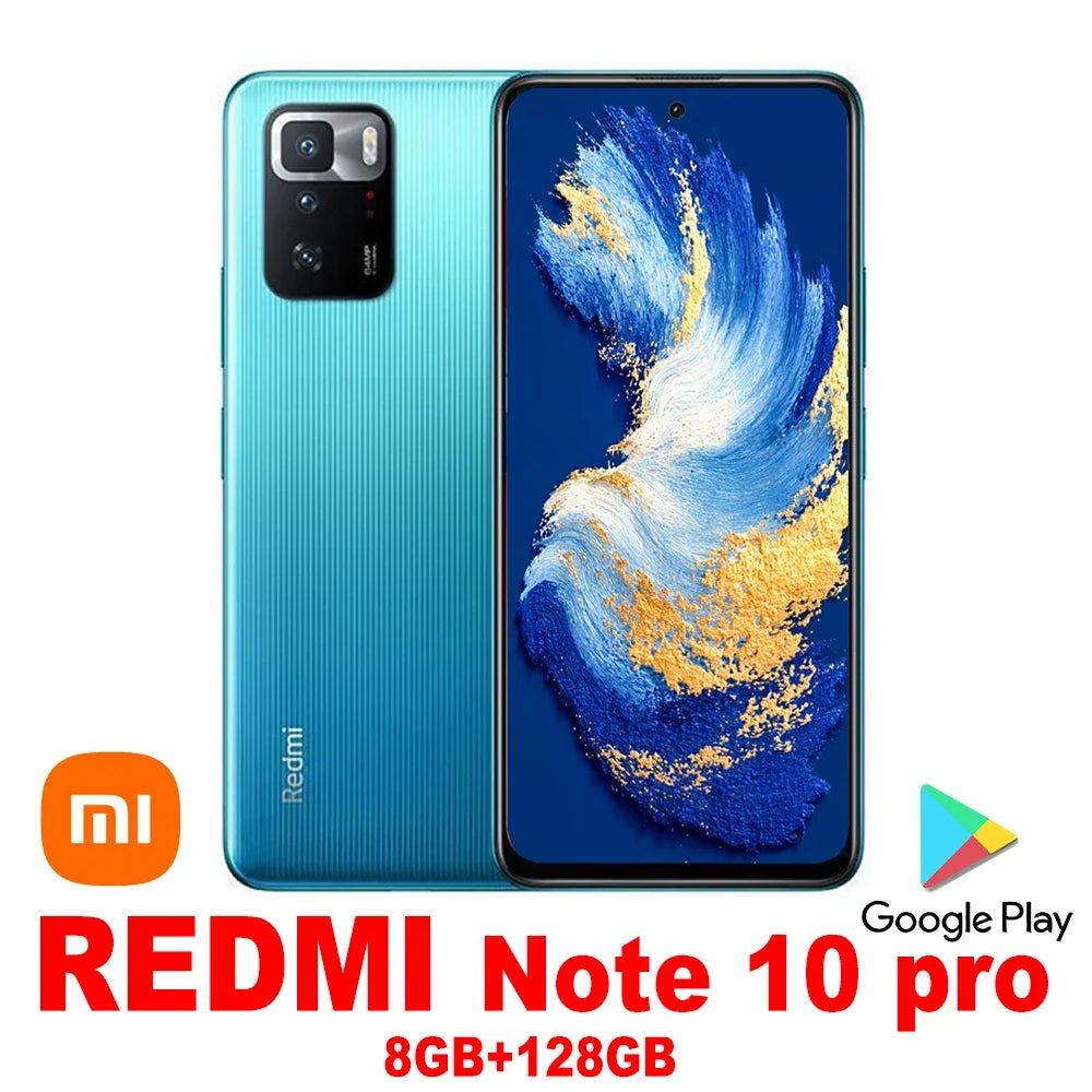 XIAOMI Redmi Note 10 pro 2400x1080 resolution 8GB +128GB fashion smart phone NFC