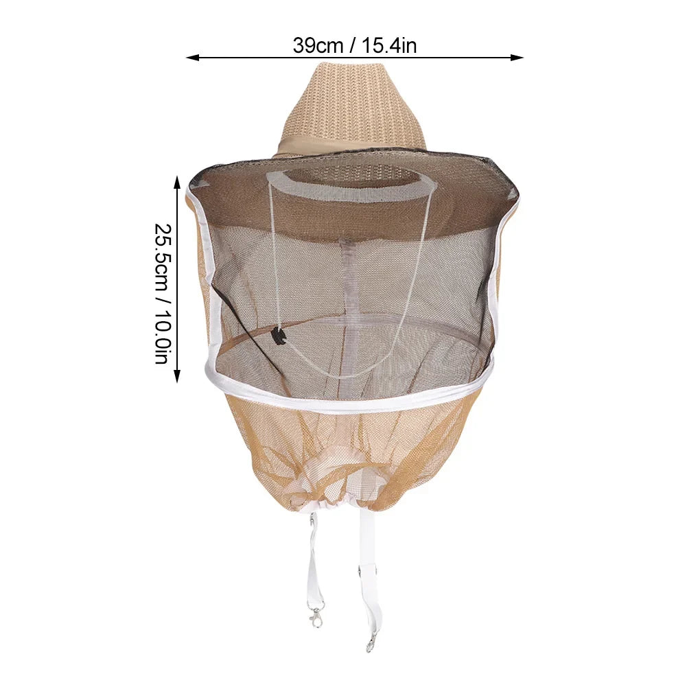 Beekeeping  Cowboy Hat Breathable Fireproof Beekeeping Veil  Face  Protector