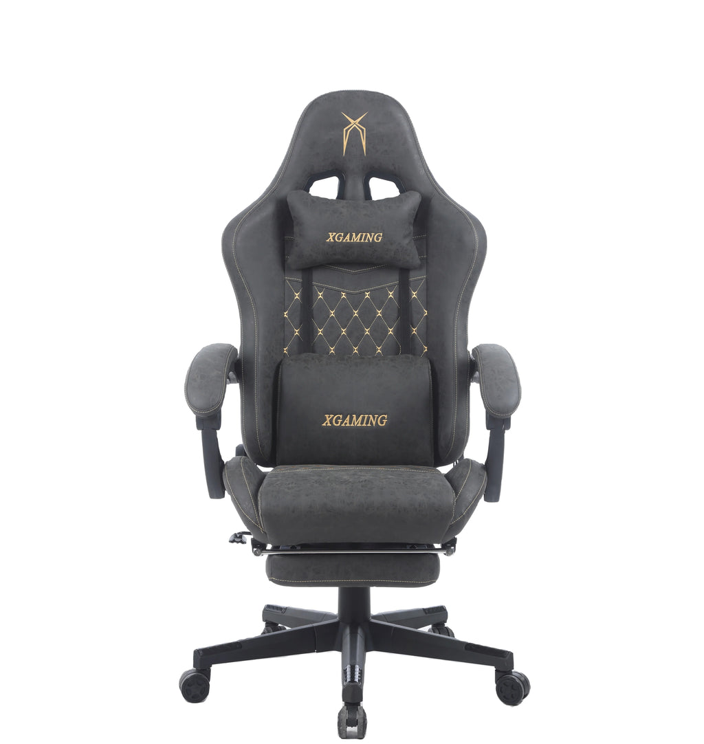 New Design Reclining Gamer Chair with Footrest Brown Gaming Chair