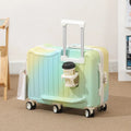 Gradient Color kids' Luggage Can Ride Small Travel Boarding Box with Cup Holder and Combination Lock 20/22inch Suitcase Children