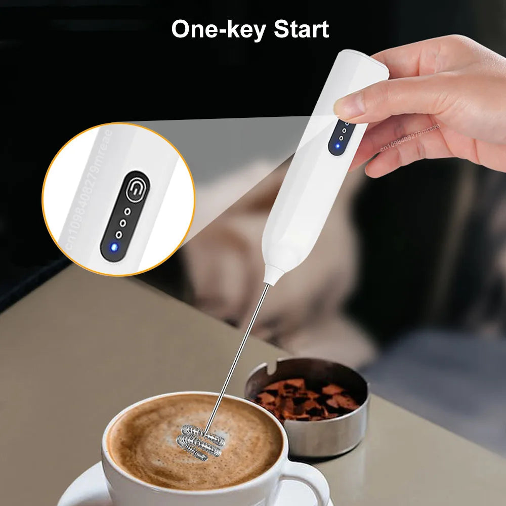 Wireless Milk Frother USB Rechargeable Electric Automatic Rotary Blender Handheld Milk Foamer for Coffee Cappuccino Cream Maker