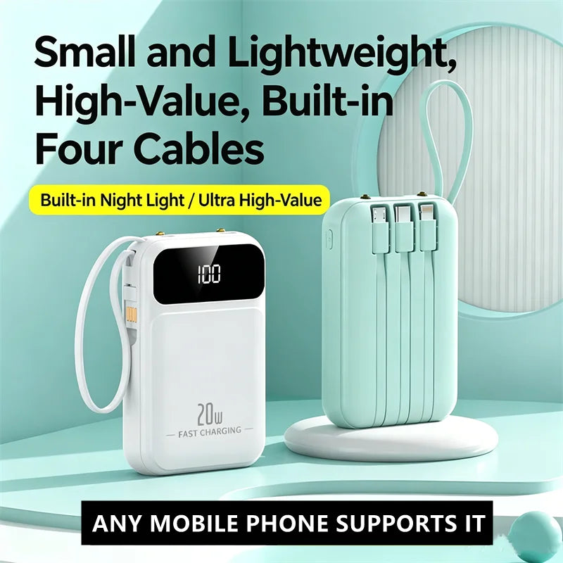 20000mAh Mini Power Bank Fast Charge Powerbank CCC Portable External Battery for iPhone Xiaomi Huawei Samsung