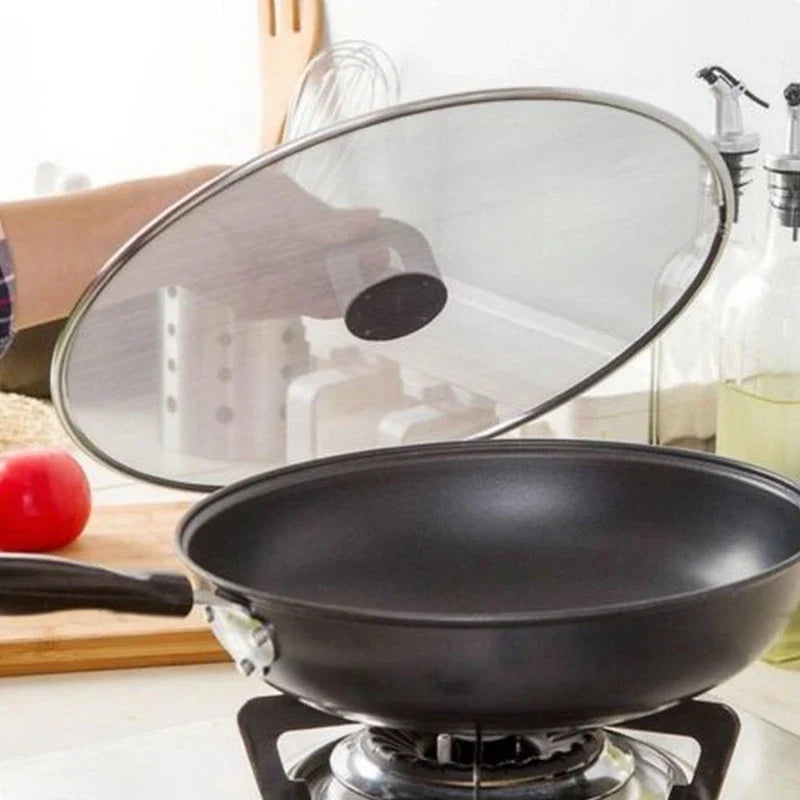 1Pc Kitchen Oil Proofing Lid Filter Foldable Handle Frying Pan Cover Splatter Screen Spill Proof Kitchen Cooking Tools