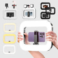 New Handheld Ring LED Rechargeable Fill light Portable Mobile Phone Live Broadcast Photography Desktop Rabbit Cage Selfie Light