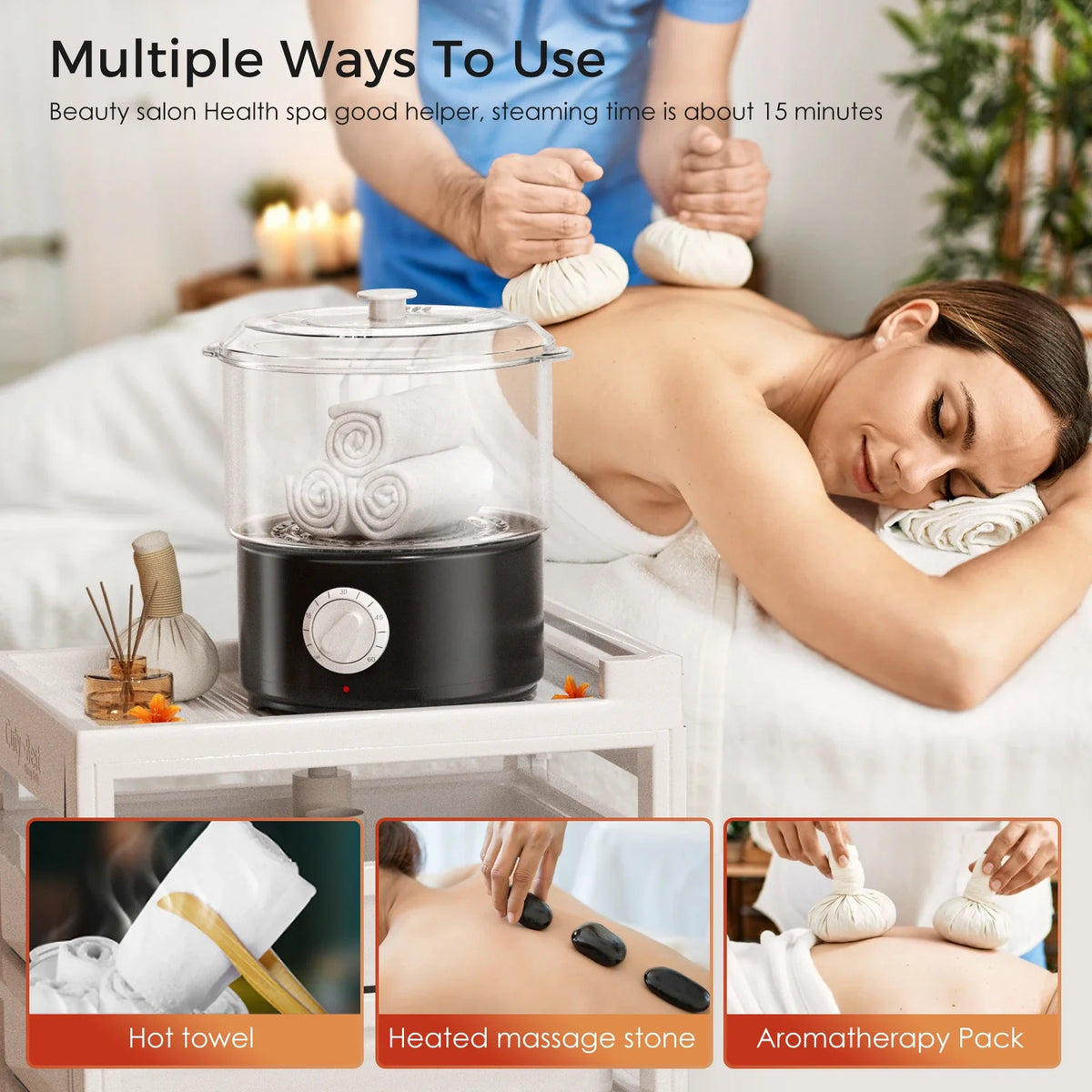 Towel Steamer Quick Heating Hot Towel Warmer Spa Towel Heater SPA Facial 202°F In 10mins Skin Moisturizing Tool Facials, Shaving