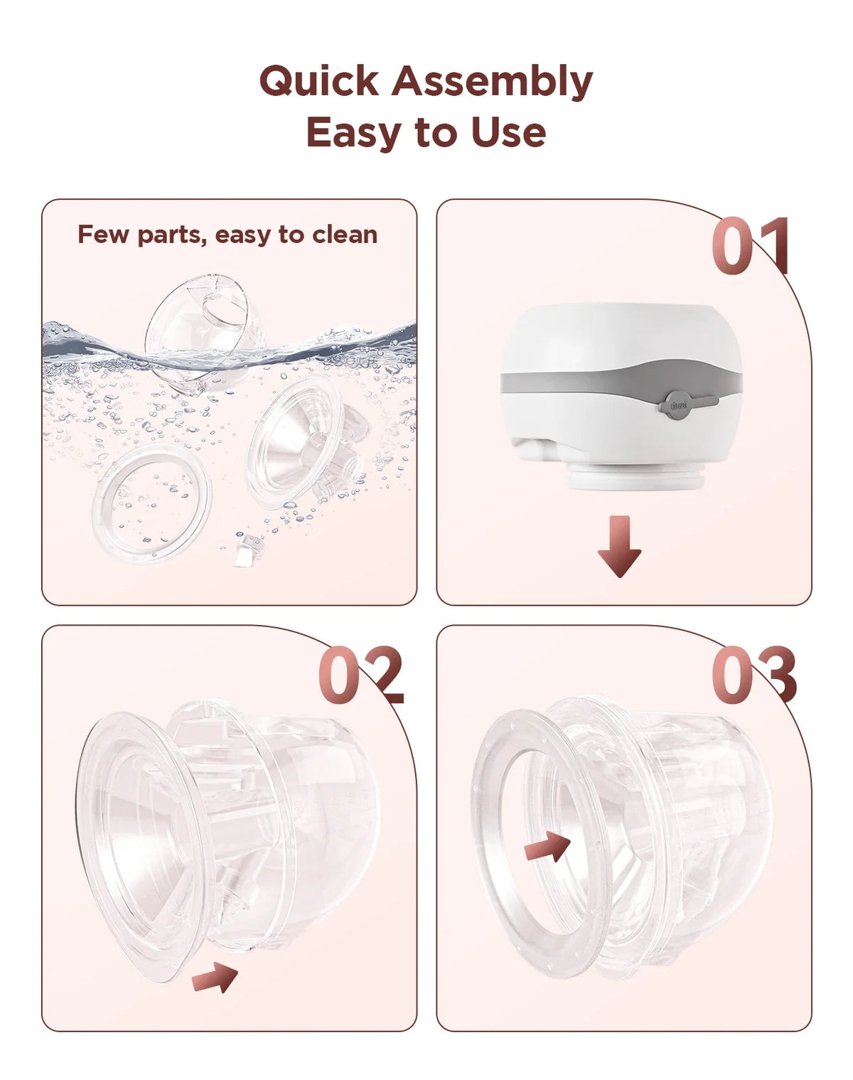 Jheppbay Electric Breast Pump BPA-Free 3 Modes & 12 Levels Hands Free Breastpump with 21/24/27 mm Flange for Breastfeeding