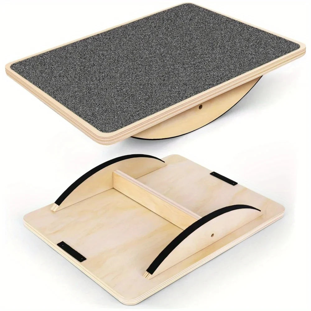 350LBS Anti-Slip Balance Board Professional Wooden Wobble Board for Adults Physical Therapy Standing Desk Core Strength Training