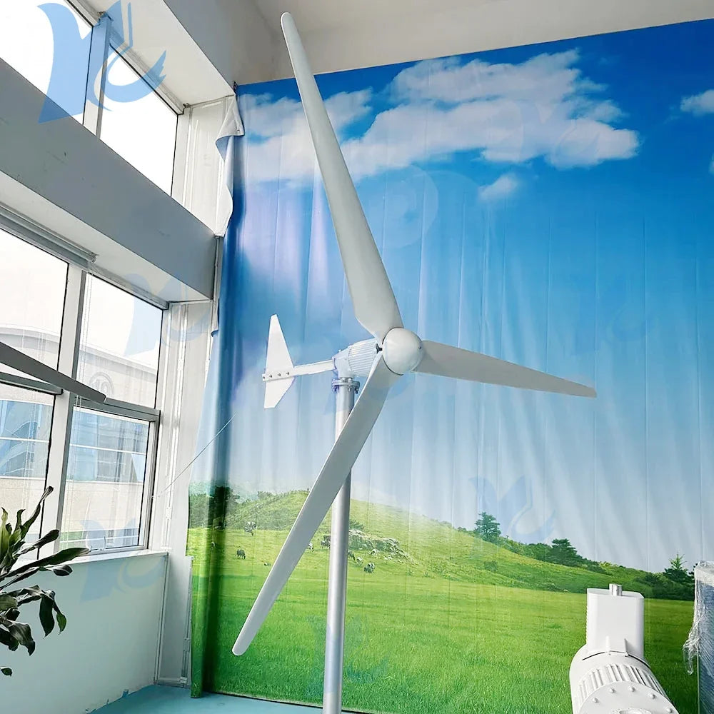 REAL POWER 2000W Home Grid Tie System 2KW Wind Turbine Generator With On Grid Inverter 1000W Horizontal Windmill MPPT Regulator