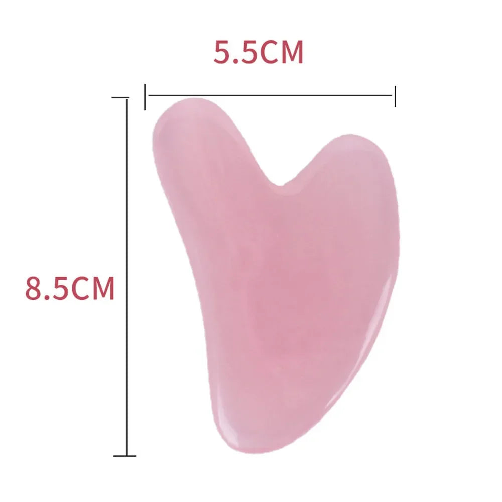 Heart Guasha Stone Face Rose Quartz Jade Massage Tool Chin Nose Lifting Firming Scraping Board Massage Facial Health Care Skin