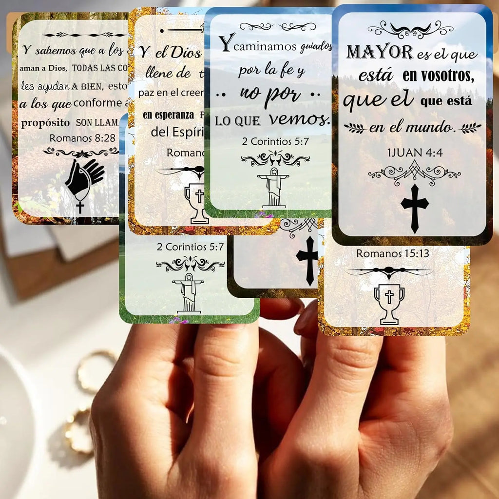 50Pcs Small Religious Bible Verse Card 2x3inch Jesus Faith Religious Motivational Cards with Christian Scriptures  Landscape