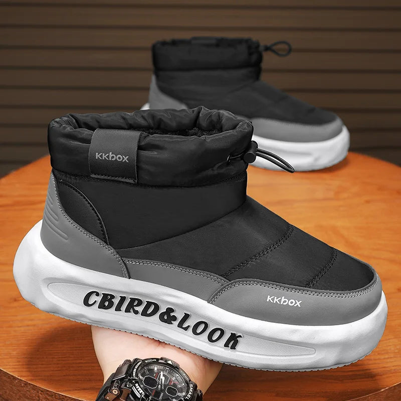 Men's Winter Velvet Ankle Boots, Warm Stylish Winter Shoes