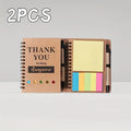 Spiral Notebook Set with Sticky Notes Colored Index Tabs Pen Kraft Paper Sticky Note for Team Teacher Employee Appreciation Gift