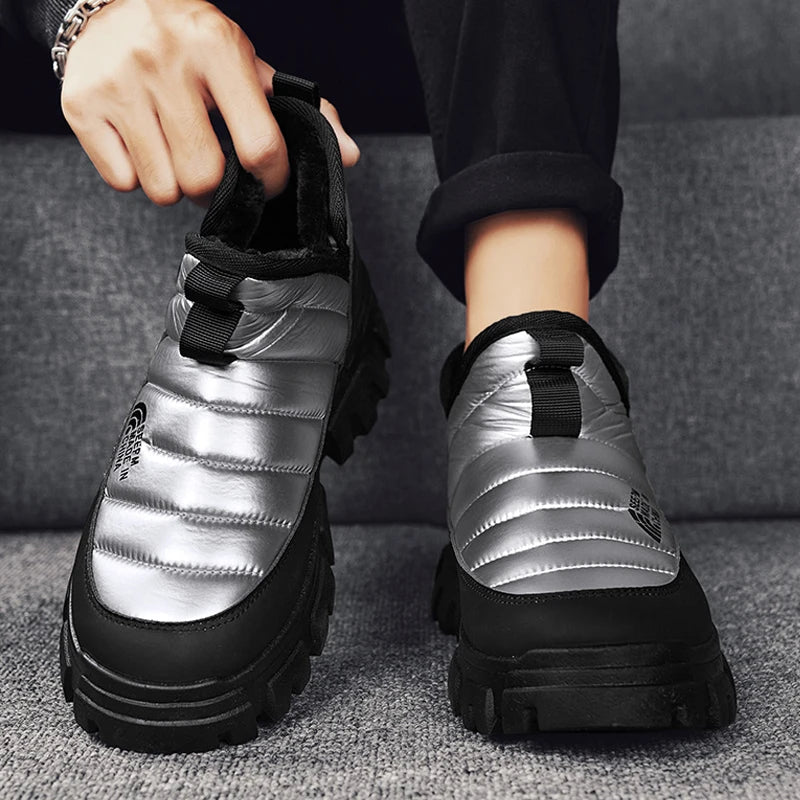 Men's Insulated Winter Snow Boots – Warm Cotton, Anti-Slip