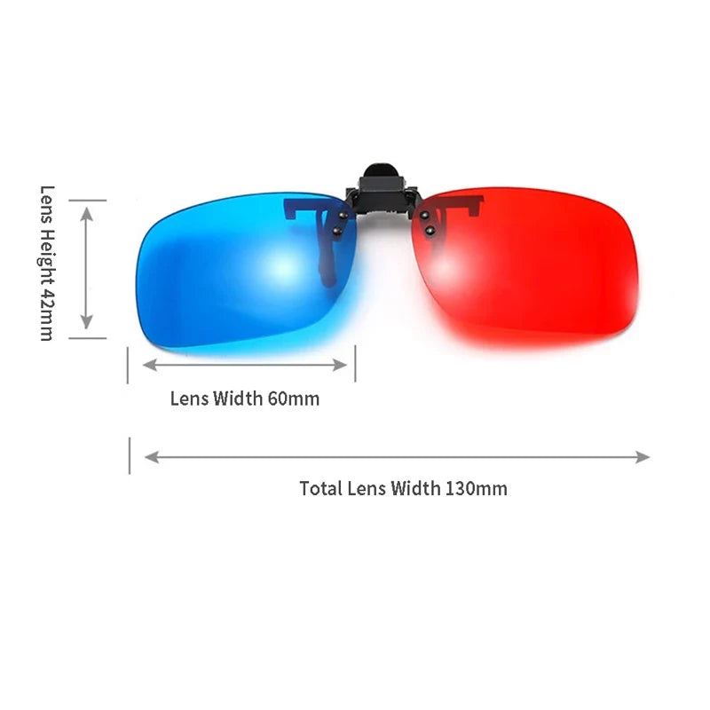 Red Blue Green 3D Glasses Black Frame For Dimensional Anaglyph Movie TV Glasses For 3D Movies