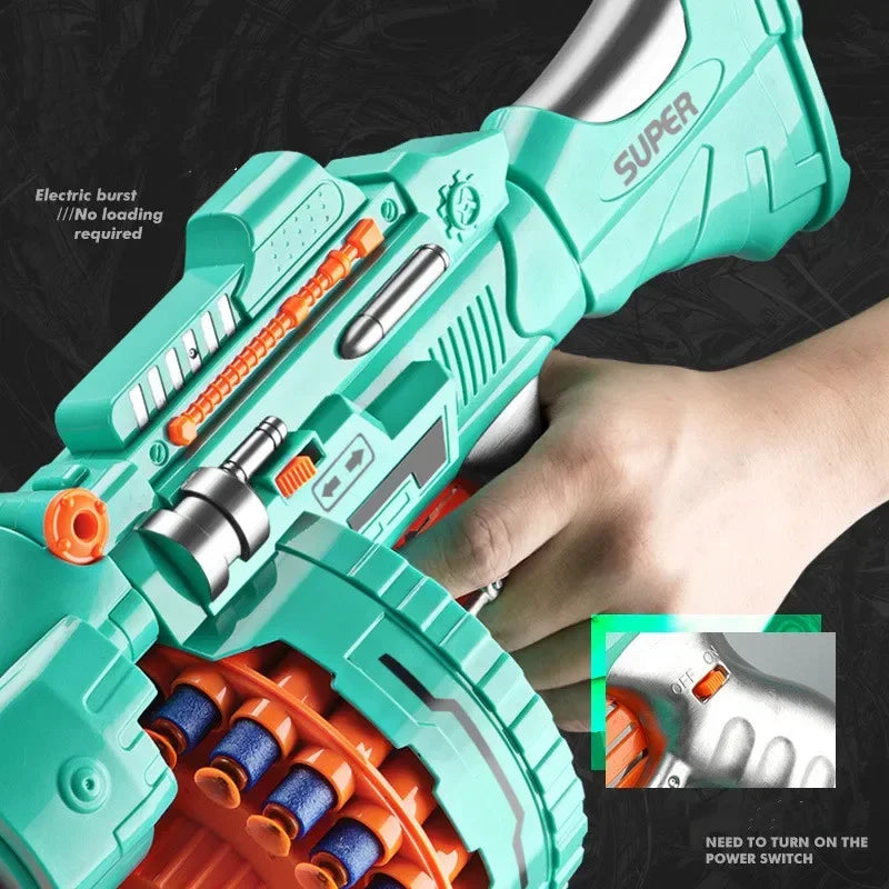 Children's Electric Continuous Shooting Toy Gun Suction Cup Soft Bullet Gun Explosion Gun BB Guns Gifts for Kids