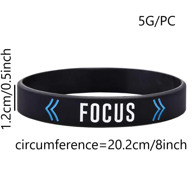 1pc/3pcs Motivational Quotes Success Achieve Focus  rubber bracelet silicone wristband