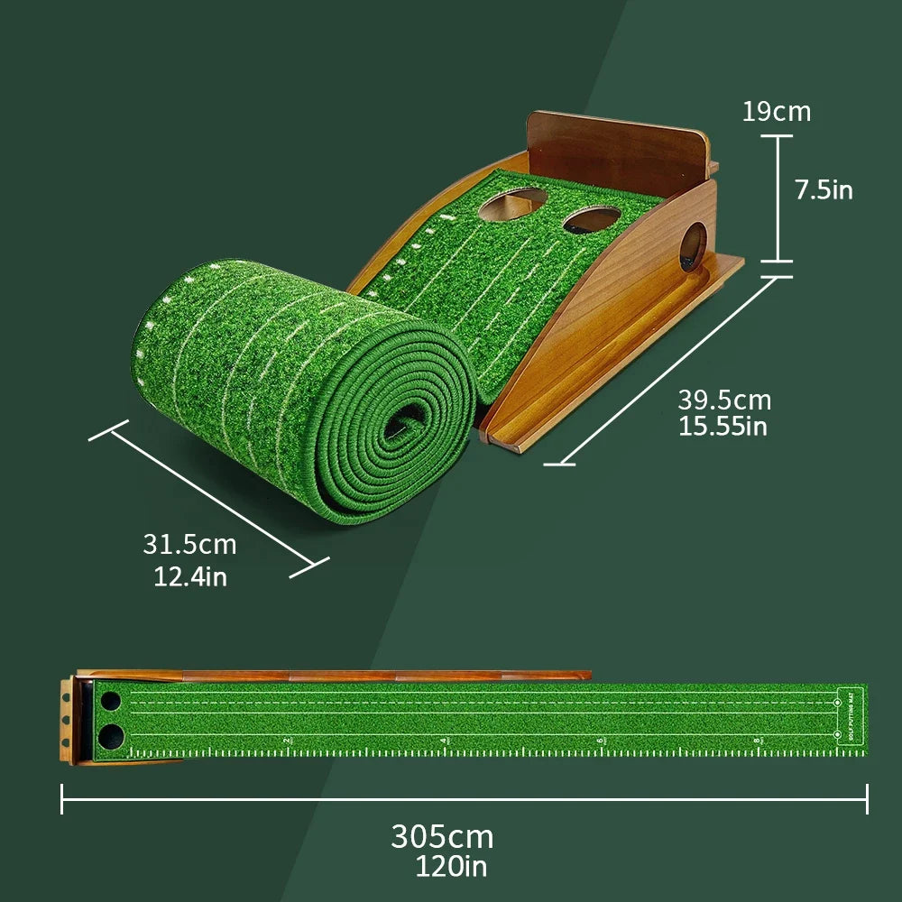 Portable Golf Removable Putting Exerciser Professional Golf Practice Mat Indoor Home Office Outdoor Garden Training Set Tool