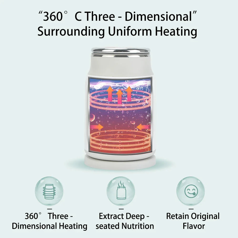 SUNATUR 600ml 700W Electric Cooker Multifunctional Rice Cooker Stew Pot Slow Cooker Mini Porridge Pot Portable Soup Pot