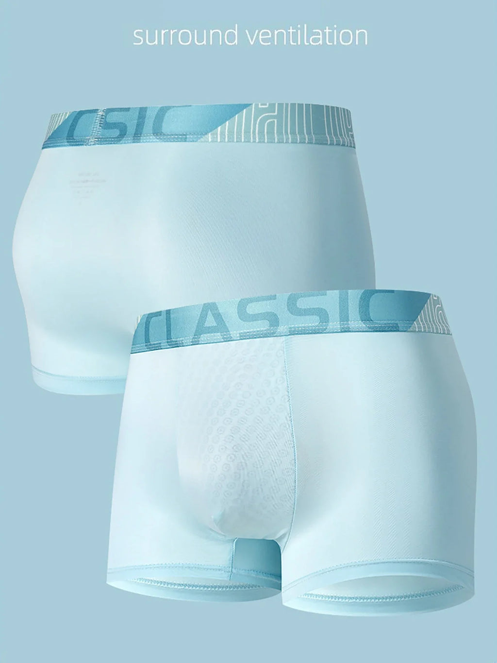 4 Pieces of Men's Underwear Fashion Trend Ice Silk Material Multi-Size 4 Color Combination Men's Boxer Briefs