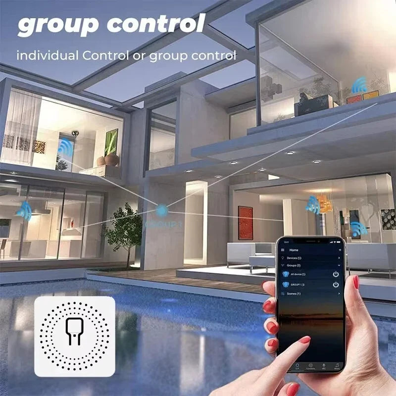 1pc 16A Mini Wifi DIY Light Switches Module 2-way Control Works With Tuya Smart Life APP Alexa Alice Google Home