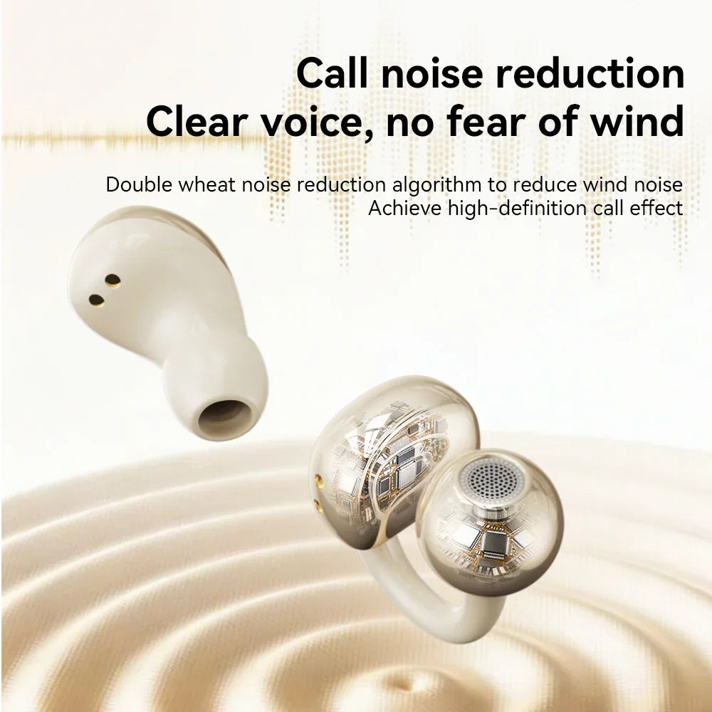 Twin Headphone Bluetooth Headset Fashion Plating HiFi Bass Low-Delay Game Sleep In-ear Earplug Sports Ear Clip Wireless Earphone