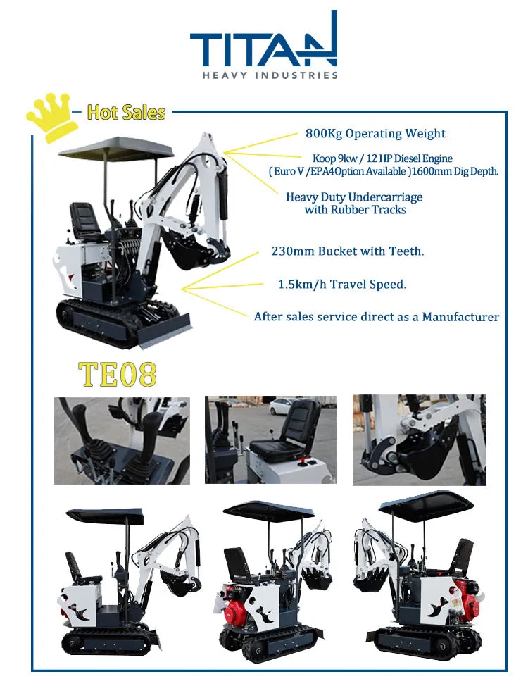 3.5 Ton Mini Excavator – EPA-Certified Compact Crawler Digger for Farm & Construction