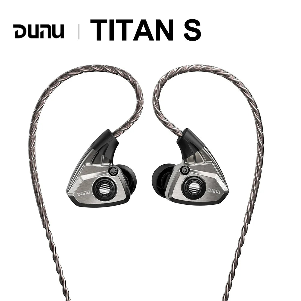 DUNU TITANS Hi-res HIFI In-ear Earphone 11mm Dynamic Driver Monitor IEM Earbuds 2Pin 0.78mm Detachable Cable Headset TITAN S