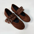 New Fashion Buckle Strap Footwear Flock Ballet Flats Women Dance Shoes Female Round Toe Ladies Mary Janes Flats Lolita Shoes