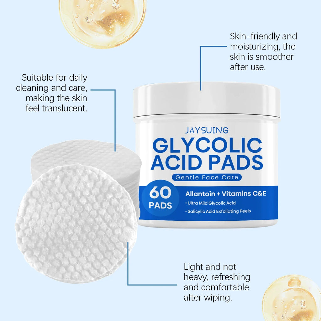 Glycolic Acid Exfoliating Pads - Gentle Peel Pads For Face, Brightening & Smoothing Skin With Salicylic Acid