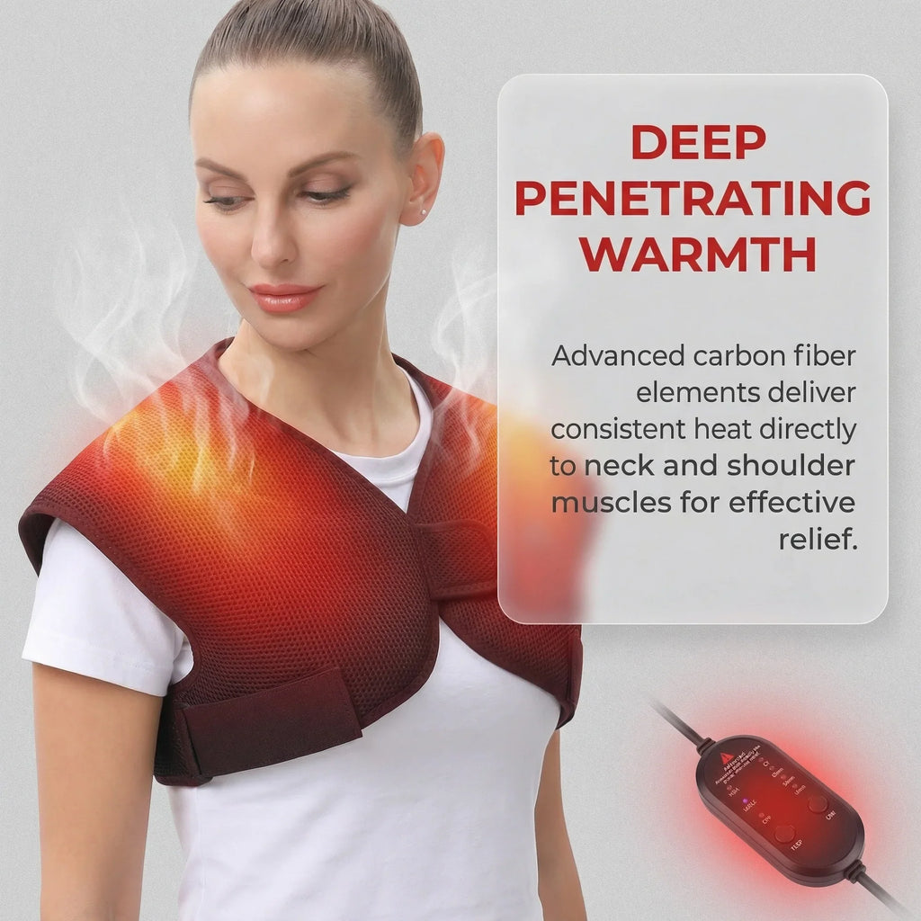 Electric Heating Shoulder Braces 3 Heating Functions Shoulder Back Muscle Relaxation Hot Compress Anti-fatigue Back Heated Vest