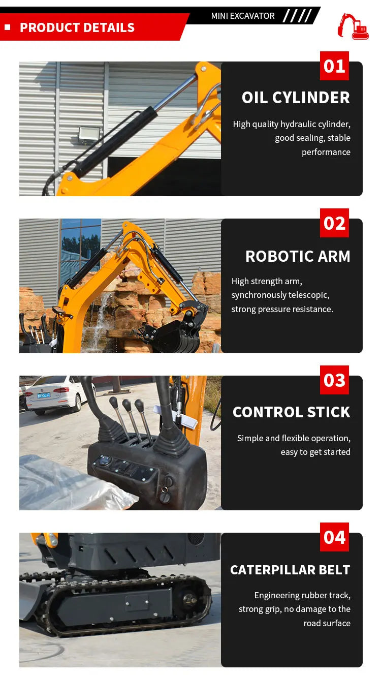 1.2 Ton Mini Excavator – Compact Crawler Digger for Landscaping & Farming