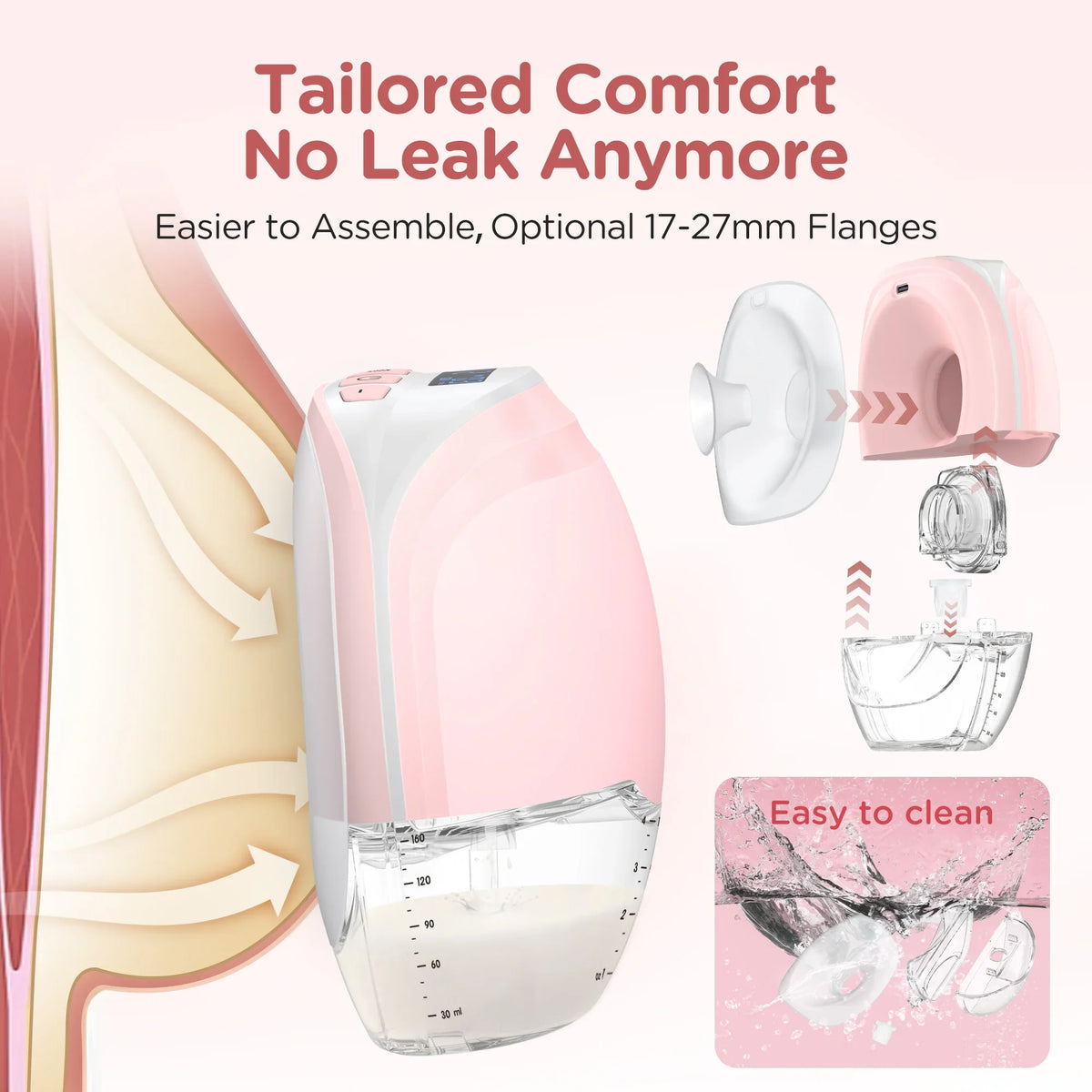 2pcs Electric Breast Pump, 3 Modes & 12 Levels Quiet Rechargeable, Portable, Automatic Milk Extractor for Breastfeeding