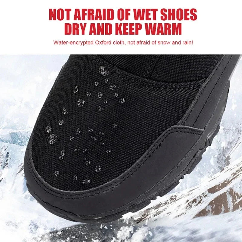 Men's Winter Waterproof Snow Boots, Warm Insulated Outdoor Boots