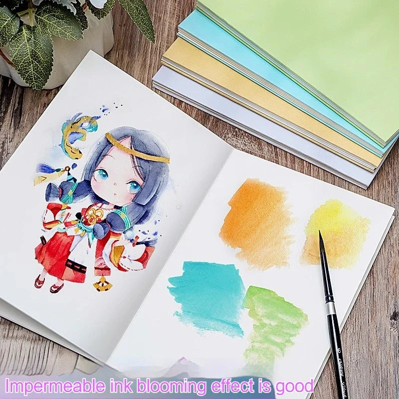 300GSM Thickened Paper Organ Book Sketchbook for Sketching Illustration Handbook Painting Watercolor Journal Drawing Notebook