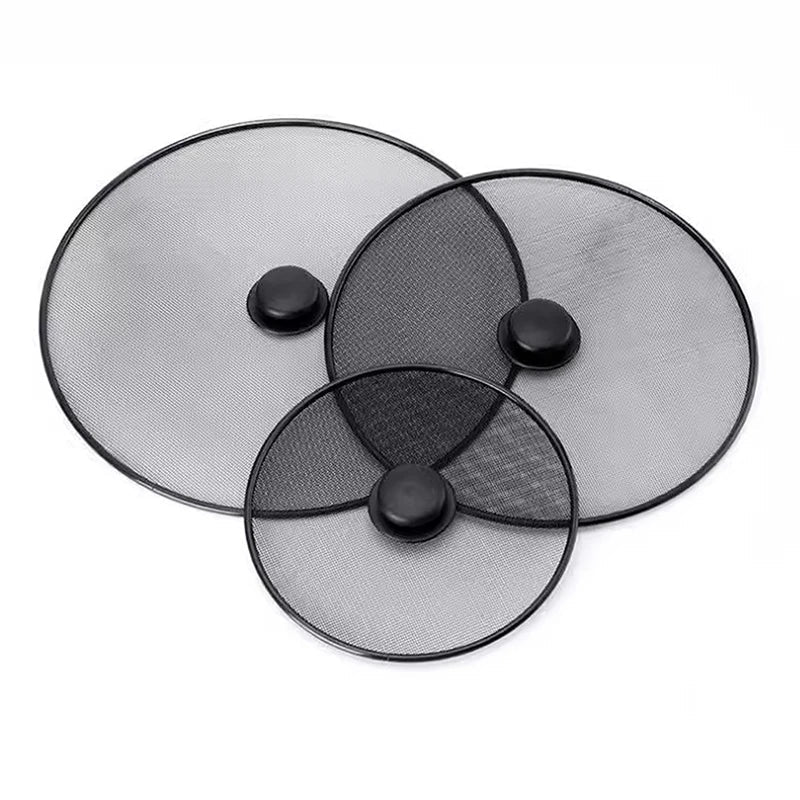 Anti Splash Cover Kitchen Tool Black Splash Screen Anti Oil Pan Oil Splash Cover Fine Hole Button Handle Explosion-proof Cover