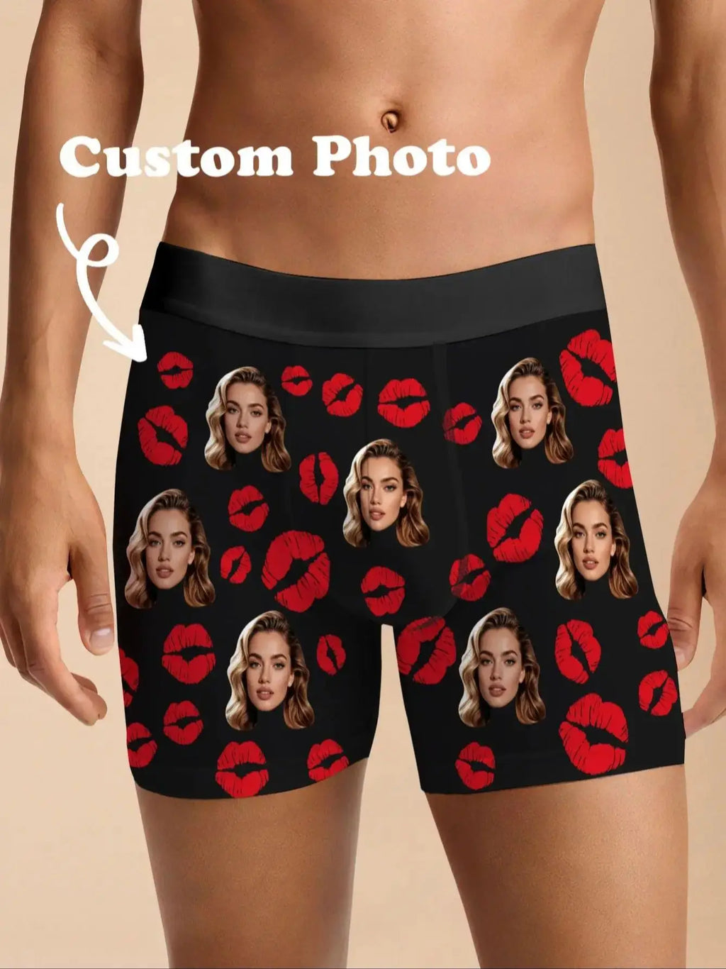 Custom Face Mens Boxer Briefs Personalized Photo Underwear Funny Custom Mens Shorts Six Sizes Available Gift for Him