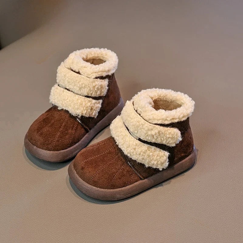 Girls' Winter Boots – Warm Plush Ankle Boots for Outdoor