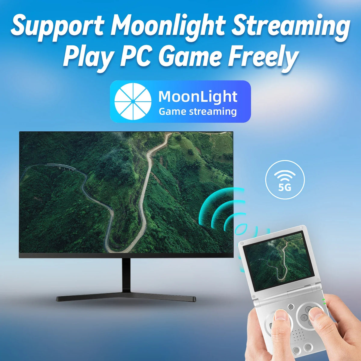 ANBERNIC RG35XXSP FILP 3.5 Inch IPS Screen Retro Game Console 64GB Built-in TF Card 3300mAh Battery Linux System HD TV Output Support Classic Casual Gaming  Built-in Hall Switch Chip