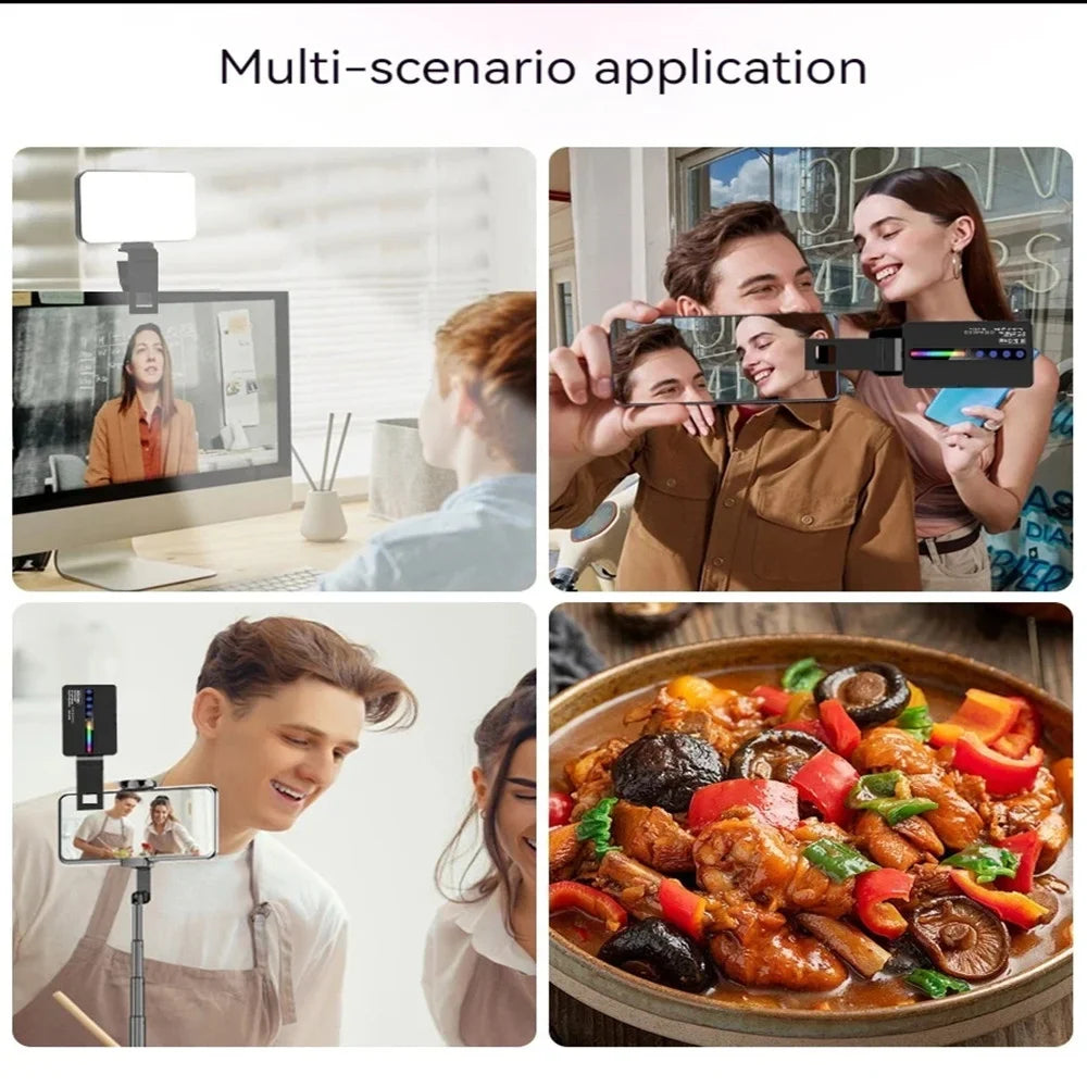 BSLIUFANG LED RGB Camera Light Full Color Output Video Light Kit Dimmable 2700K-6500K Bi-Color Panel Light Rechargeable