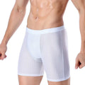 2025 Boxers Briefs Man Ice Silk Shorts Underpants Male Large Size Men's Mesh Panties Breathable Long Boxer For Mens Underwear