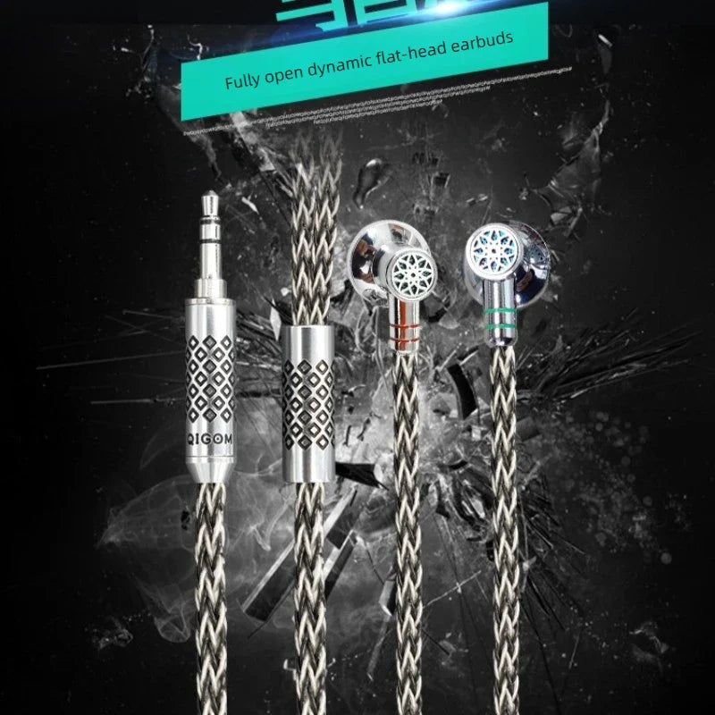 QIGOM S40A Blue Sage HiFi Wired Flat Head Earphones 15.4mm Dynamic Driver Music Monitors Headphones Earbuds with MMCX Cable