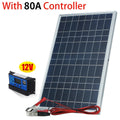 20W 12V Polycrystalline Solar Panel Kit Complete Portable Outdoor Rechargeable Solar Generator Cell Home Power System