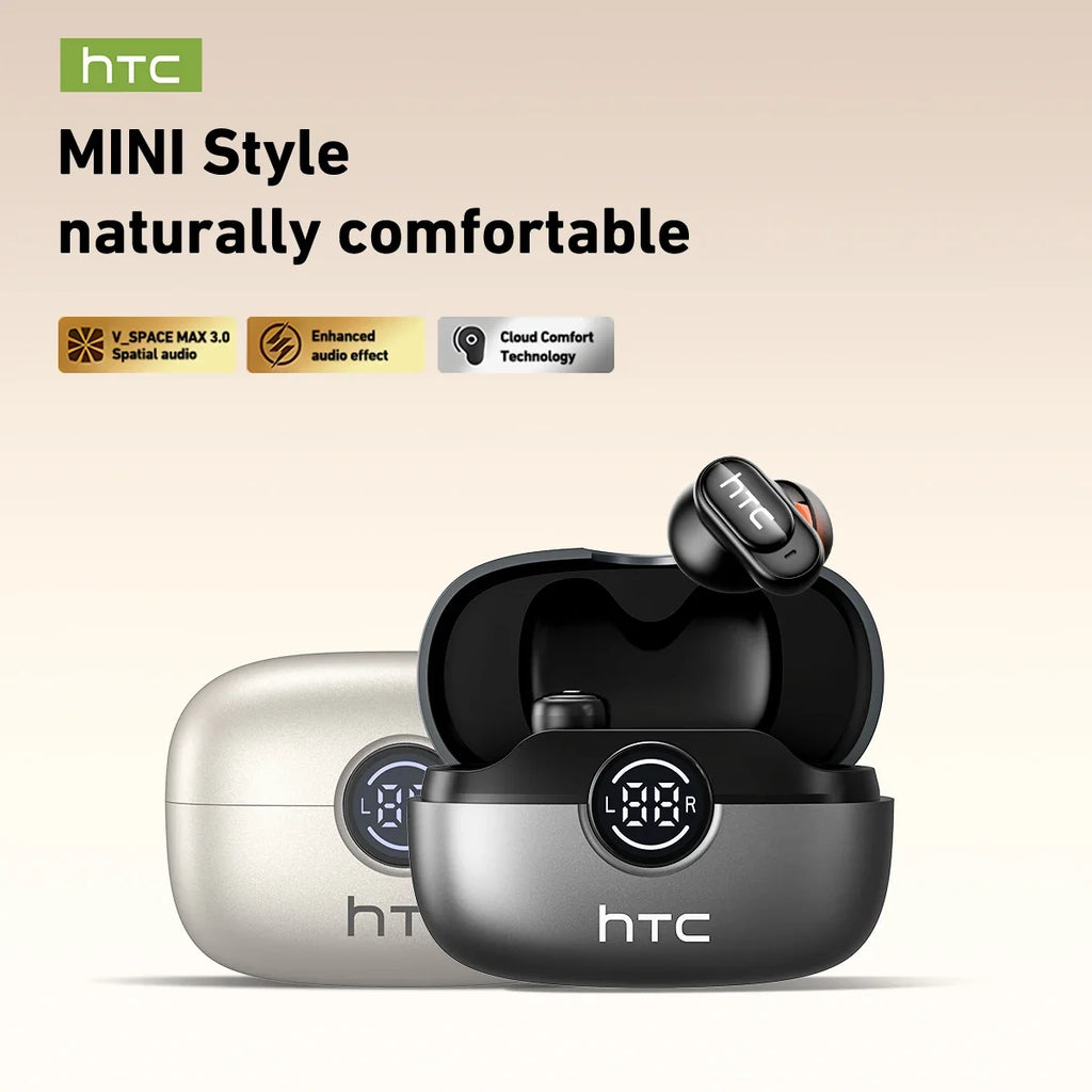 HTC NE79 Real Time Translation Earphone Bluetooth HiFi Music HD Call Noise Reduction Wireless Earbud LED Display With Mic