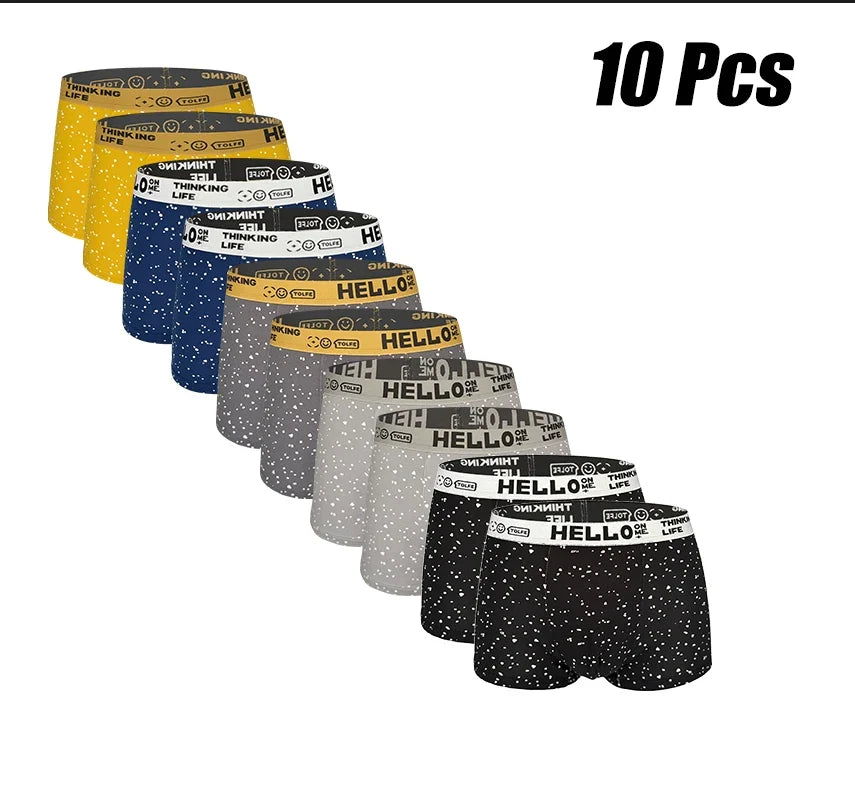 Premium Men's Starry Sky Seamless Breathable Boxer Briefs 10-Pack Ultra Soft Comfort Underwear with Stay-Put Elastic Waistband