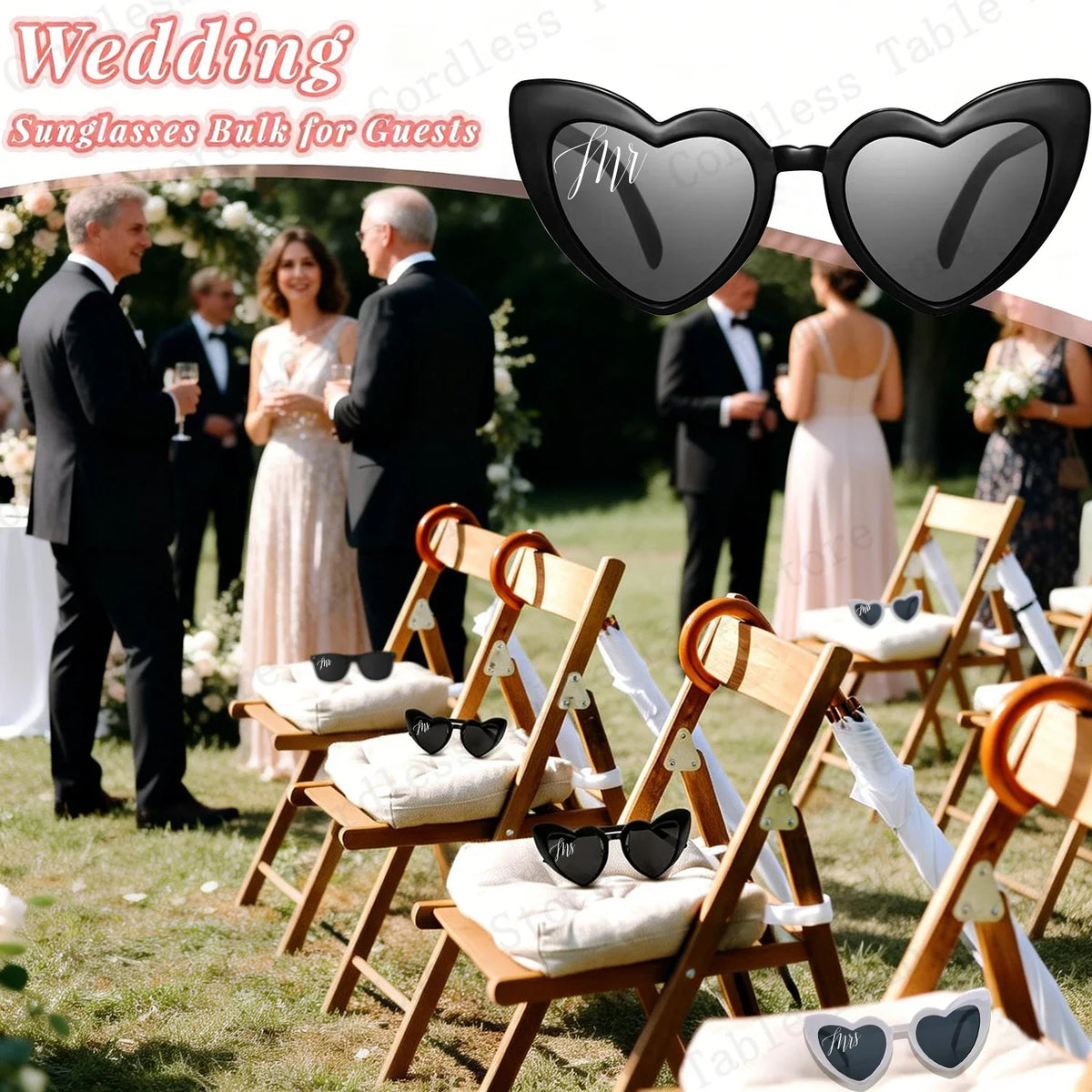 12-120 Pcs Wedding Heart Sunglasses Mr/Ms Bride Glasses Wedding Gift for Guest Bridesmaid Heart Glasses Just Married Party Favor