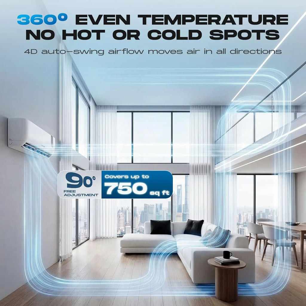 12000 BTU Mini Split Air Conditioner & Heater,230V Ductless Wall Mount AC,20 SEER2 Inverter Heat Pump, Customized