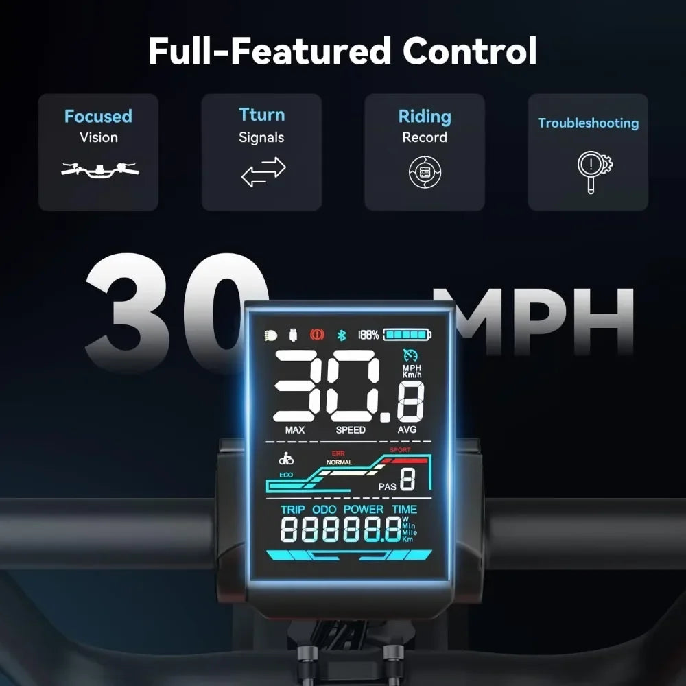 eBike Boys 20" Fat Tire Full Suspension E-Bike - 30MPH Speed